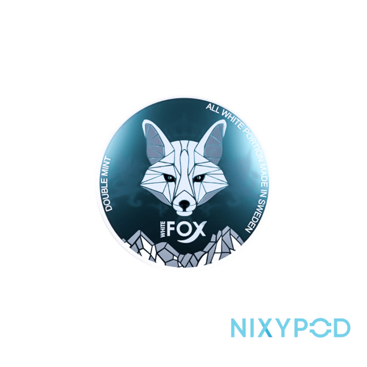 White fox, double mint, full charge, all white, Sacchetti di nicotina, Senza tabacco, nicotine pouches in italy, NIXYPOD, nicotine pouches, smettere di fumare. stop smoking, snus in italy.