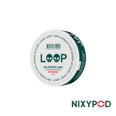 Loop, jalapeno lime, Sacchetti di nicotina, Senza tabacco, nicotine pouches in italy, NIXYPOD, nicotine pouches, smettere di fumare. stop smoking, snus in italy.
